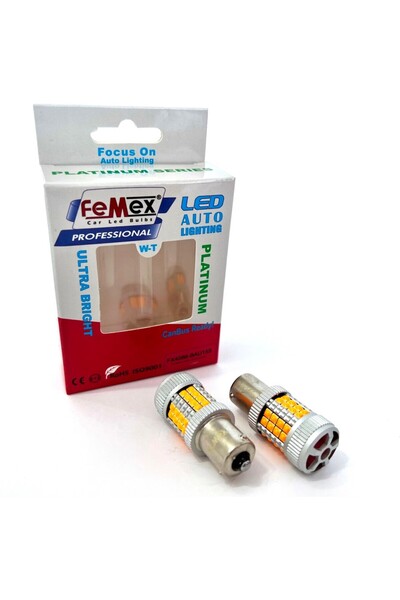 FEMEX Renault Taliant LED Ön Sinyal Ampulleri PY21W 1156 BAU15S Koyu Turuncu