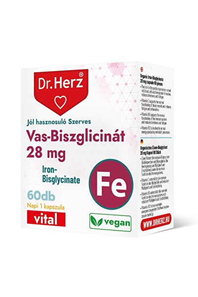 Dr Herz Vegan capsules iron bisglycinate 28 mg + vitamin C 60 pcs