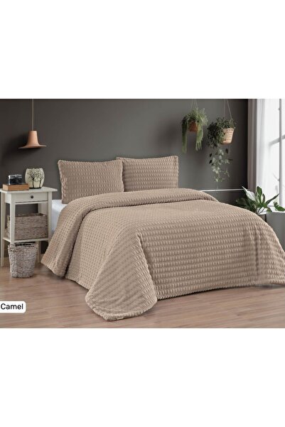 Bella Home Σετ Παπλώματος Velora Nova Διπλό - 3 Τεμάχια - Καμηλό με Αυθεντική...