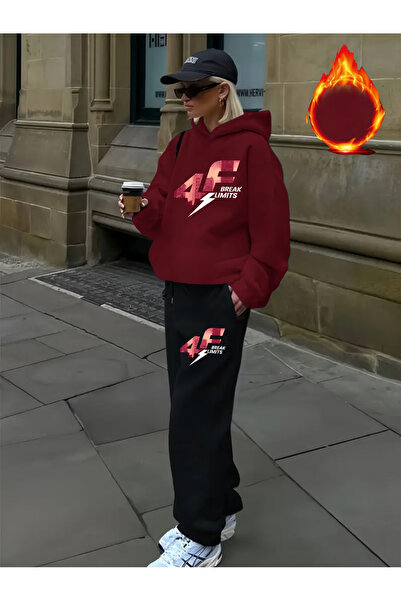 ELAN WEAR Women Printed Hooded Tracksuit Set