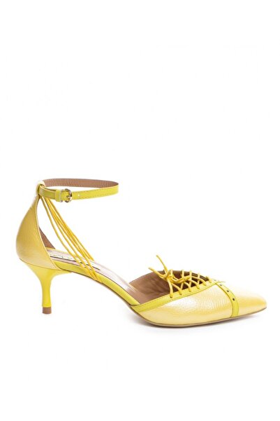 The 5th Element Rihanna Yellow genuine leather stiletto shoes