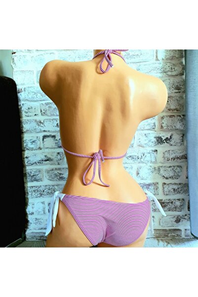 Fruits Pink Two-Piece Bathing Suit with Push-Up Triangle Bra and Side Closure...