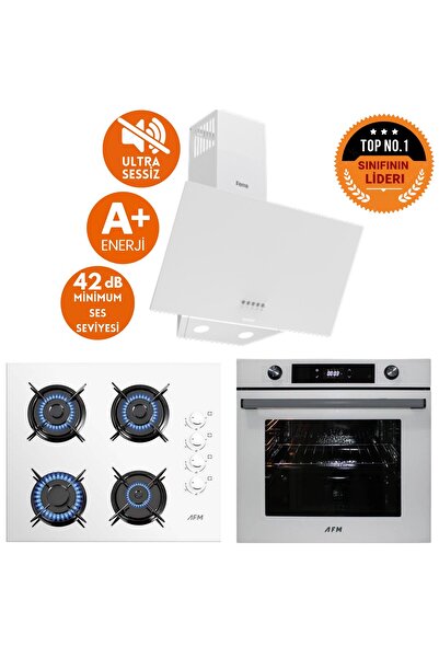 Ferre ve AFM Tech MARKALI BOEM Sessiz Turbo Dijital Beyaz Ankastre Set (D087-...