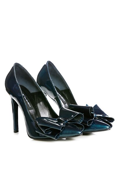 The 5th Element Bleu Glow genuine leather stiletto shoes with bow