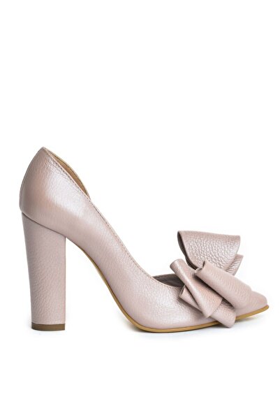 The 5th Element Women's shoes, natural leather, Rose, Pearl, with bow