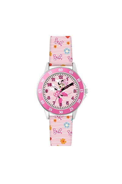 Disney Minnie Mouse Pink Printed Strap Time Teacher Watch MN9101