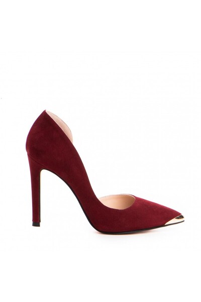 The 5th Element Pantofi stiletto piele naturala Visiniu Gold Cut