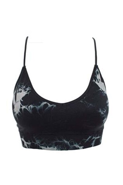 OEM Sutien sport negru pentru femei cu model gri tie-dye