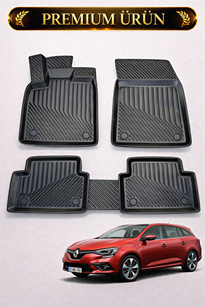 Black Gold Renault Megane 4 Sedan Uyumlu 3D Oto Paspas Premium