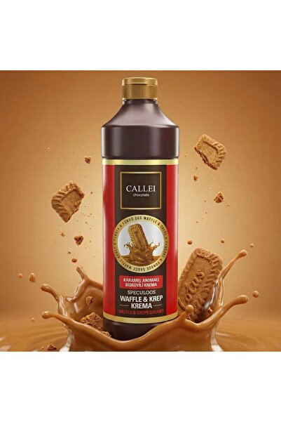 Callei Chocolate Karamelize Bisküvili Waffle & Pancake Çikolata Sosu 1 Kg – Yoğun Aromalı Tatlı Sosu