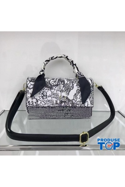 Produse.Top Geantă elegantă neagră pentru ocazii speciale, cu curea tip eșarf...