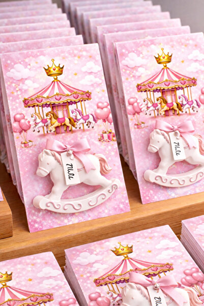 Mels Candles Atlı Karınca Temalı Taş Tozu Kız Bebek Magneti – İsimli Kişiye Ö...