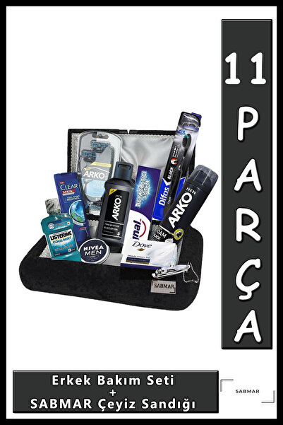 Arko Men Erkek Bohçası Sabmar Çeyiz Sandığı Erkek Bakım Seti Nişan Bohça Seti...