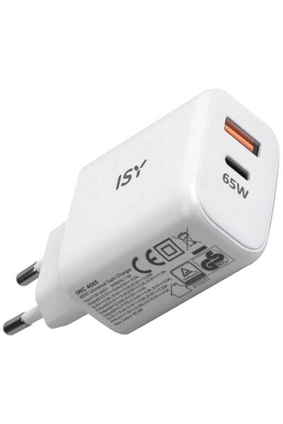 Other Încărcător de perete ISY IWC-4065 65W GaN 1xUSB-A, 1xUSB-C