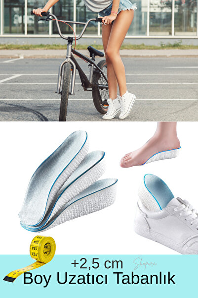 Shopura 2.5 cm Kadın Ortopedik Boy Uzatıcı Uzatan Spor Ayakkabı Bot Topuk Yük...