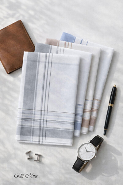 Hepsine Rakip Set de 12 batiste de buzunar pentru bărbați 42x42 cm Bumbac Mir...