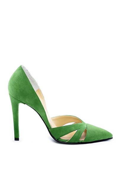 The 5th Element Pantofi stiletto piele naturala Verde Cut Out