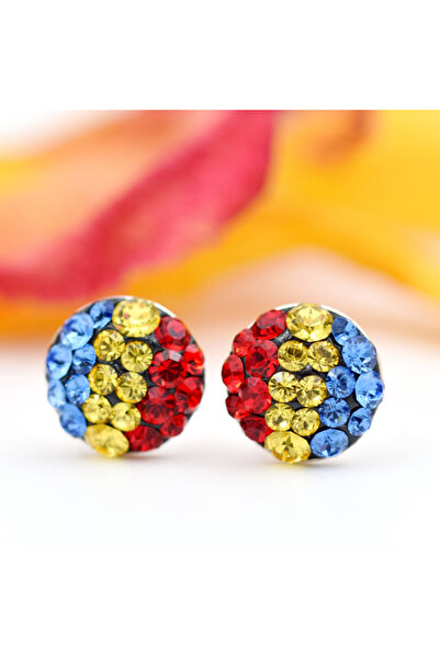 OEM Handmade Chaton Ball Tricolor earrings - Silver 925