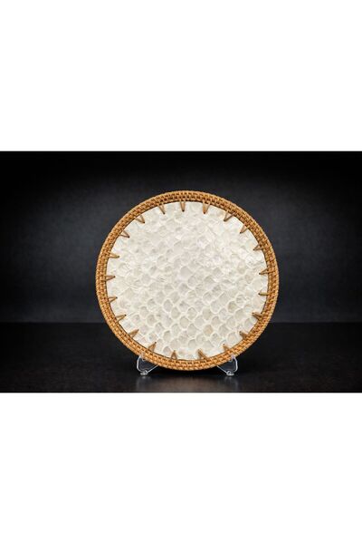 YONCA ART CONCEPT MİEN MARKA RATTAN SEDEFLİ SUPLA, SUNUMLUK- ÖZEL GÜN,DAVET,Ç...