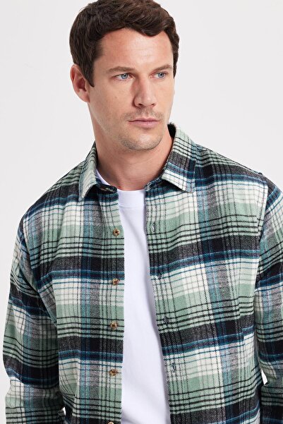 Tudors Men's Slim Fit slim fit checkered winter lumberjack shirt