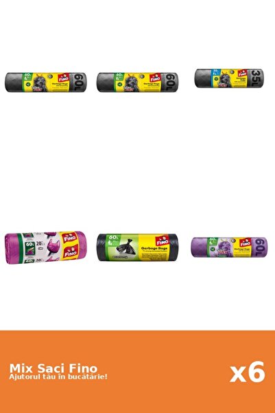 Fino Set 6 Saci Fino: 3x 60 l, 1x 35 l, 2x 20 buc