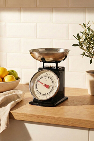Sevinse Home 50's Style Retro Siyah Analog Mutfak Tartısı, Terazisi – Siyah G...