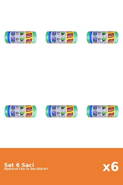 Fino Set of 6 Color Garbage Bags, 35L, 30 pieces