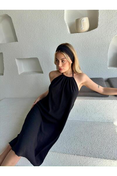 Moda Hour Plus Size Halter Neck Ribbed Knit Dress