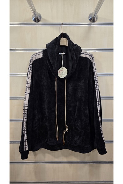 Park Moda Velvet Blouse Hooded