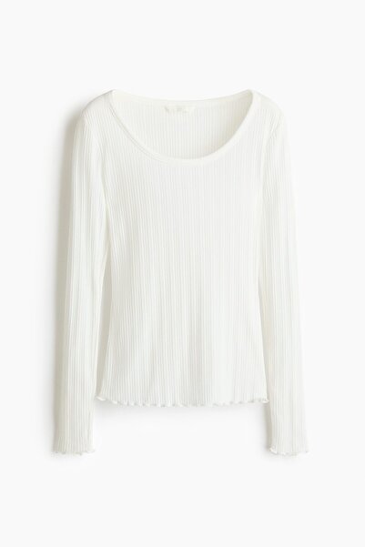 H&M Delik Desenli Jarse Üst