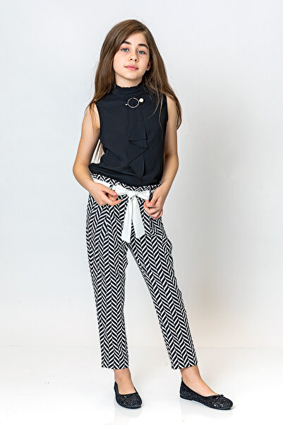 incity Момичешки панталони с шарки, връзващи се в талията, с свободна кройка