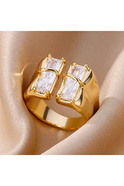 Choice5 خاتم قابل للتعديل JZ4430G من الزركون المكعب الملون للنساء، مصنوع من ا...