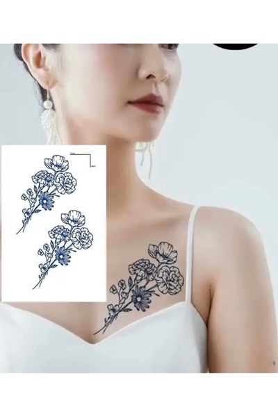 EfCe Jewelry Minimal Çiçek Figürlü Uzun Süre Kalıcı( 1 AY) Geçici Dövme | 12 ...