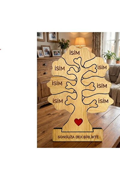 Kişiye Özel Ahşap Ağaç Puzzle Yedili