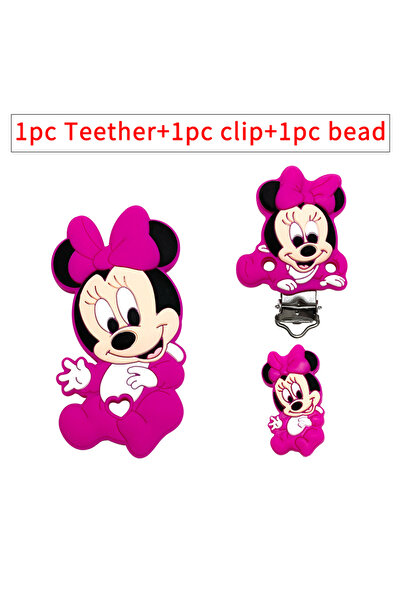 Choice8 مجموعة واحدة (1/3/10 قطع) من خرز السيليكون الجديد بتصميم شخصيات ميكي ...