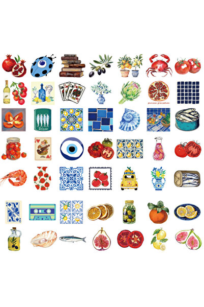 Choice1 100PCS 50PCS Mediterranean Tomato Stickers Kawaii Laptop Aesthetic Gr...