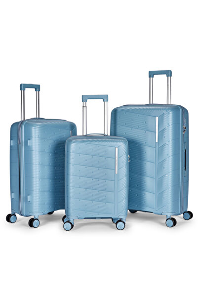 LİMRA A travel luggage set consisting of 3 wheeled suitcases with a sturdy an...