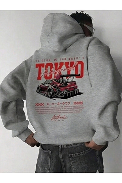 Flaubert Men's Printed Hooded Sweatshirt Oversize Cut 3-Ply Cotton Fabric