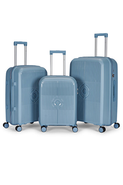 LİMRA A travel luggage set consisting of 3 wheeled suitcases with a sturdy an...