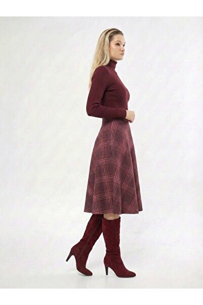 TrendParis الأناقة الكلاسيكية: تنورة ميدي منقوشة بخصر مرتفع وقصة واسعة