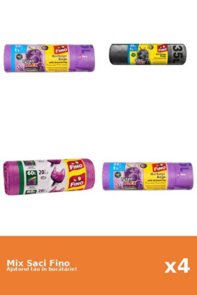 Fino Set 4 Saci Fino: 3x 35 l, 1x 20 buc