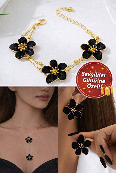 EKİDORA هدية عيد الحب في 14 فبراير، طقم مجوهرات نسائي مكون من 3 قطع بتصميم زه...