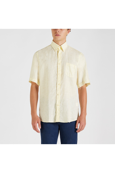 PAUL&SHARK Men's Woven Shirt Short Sleeves - C.W. Linen