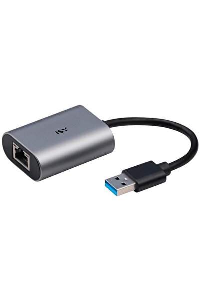 Isy Placă de rețea (adaptor) IAD-1010-A USB-A - Gigabit LAN (RJ-45) Gri