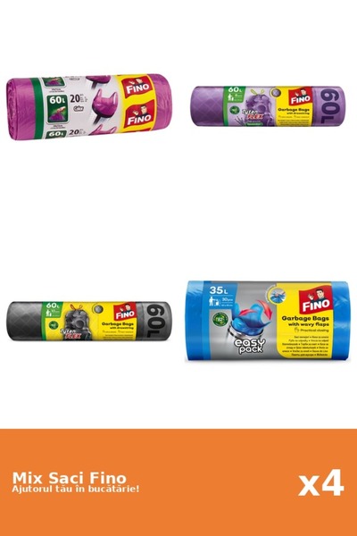 Fino Set 4 Saci Fino: 1x 20 buc, 2x 60 l, 1x 30 buc