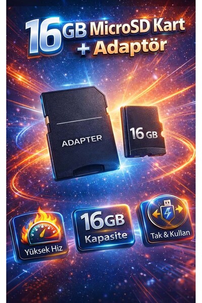 FaroxTech Yüksek Hızlı MicroSD Hafıza Kartı ve SD Adaptör Seti - 8GB / 16GB /...