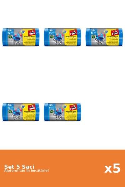 Fino Set of 5 Easy-Pack garbage bags, 35L, 30 pieces