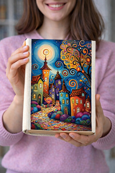 HG Home&Game غطاء كتاب من القماش بتصميم لوحة الشارع - مطبوع حافظة كتب من القم...