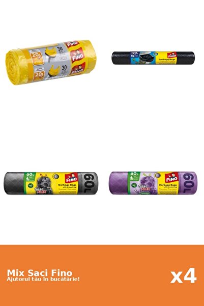 Fino Set 4 Saci Fino: 1x 30 buc, 1x 120 l, 2x 60 l