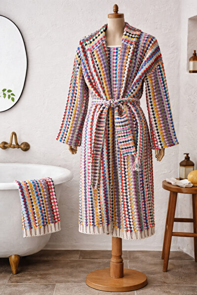 Peacock Nohut Bornoz Multi Color Premium Pamuk